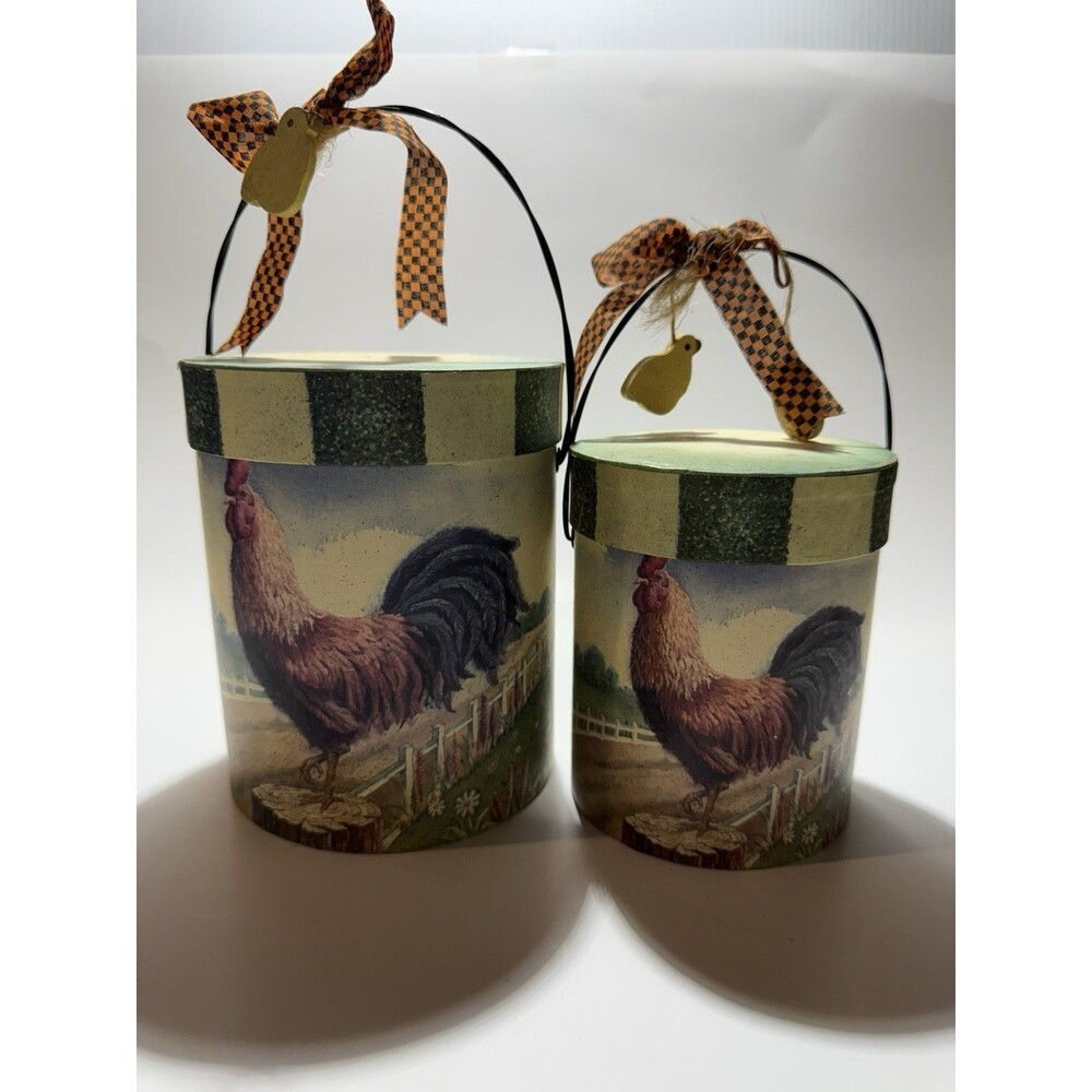 Rooster Nesting Boxes Country Cottage Farmhouse Set of 2